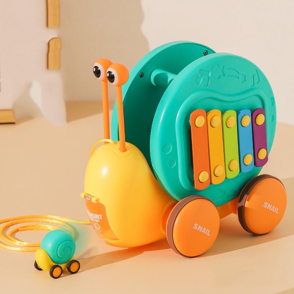 Learning To Walk Pull String Snail Car Toy Cartoon Pet Pull-Along Snail Toy  Early Education