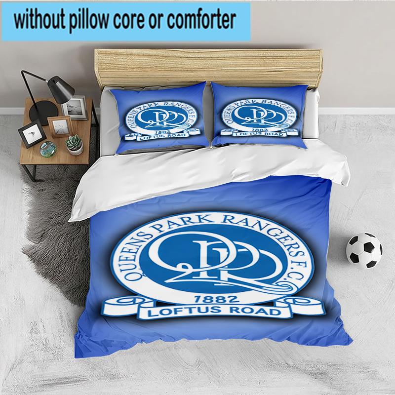 3PCS Queens Crest Football Bedding set,Ideal For1pc Duvet Cover And 2pcs Pillowcases Perfect for Christmas gift,Ideal for Bedroom, Dormitory