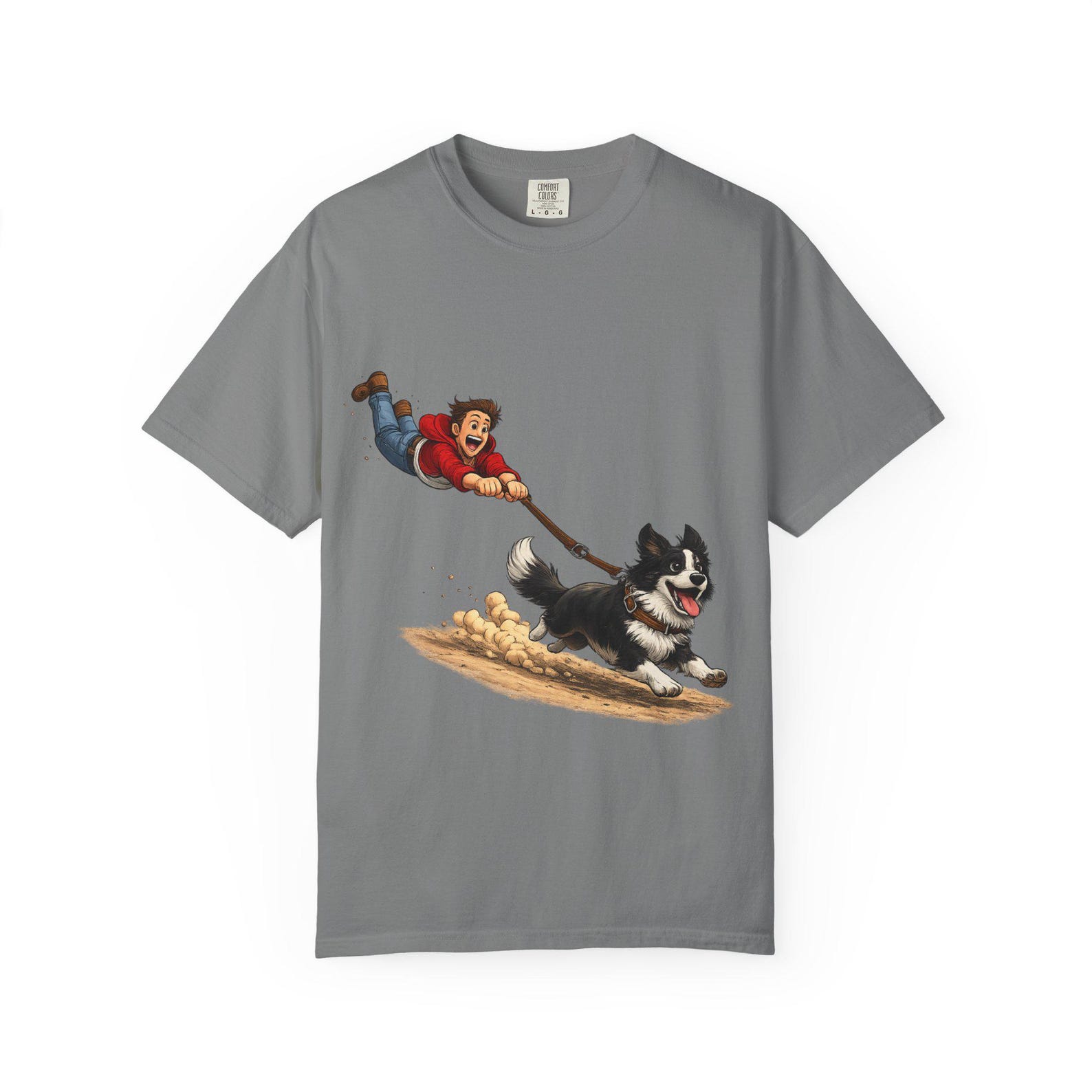 Border Collie Dog Lover T shirt, Funny Cartoon Dog Tee XL