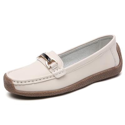 2024 Damen Flats Vielseitige Damen Lederschuhe Frühling Weiche Sohle Freizeitschuhe Übergröße Echtes Leder Damenschuhe