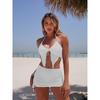 Neues Sexy Mode Damen 3-teiliges Rock Bikini Set Frauen Gebundenes Neckholder Badeanzug Einfarbig Rückenfrei Bademode Sommer Strand Badeanzug