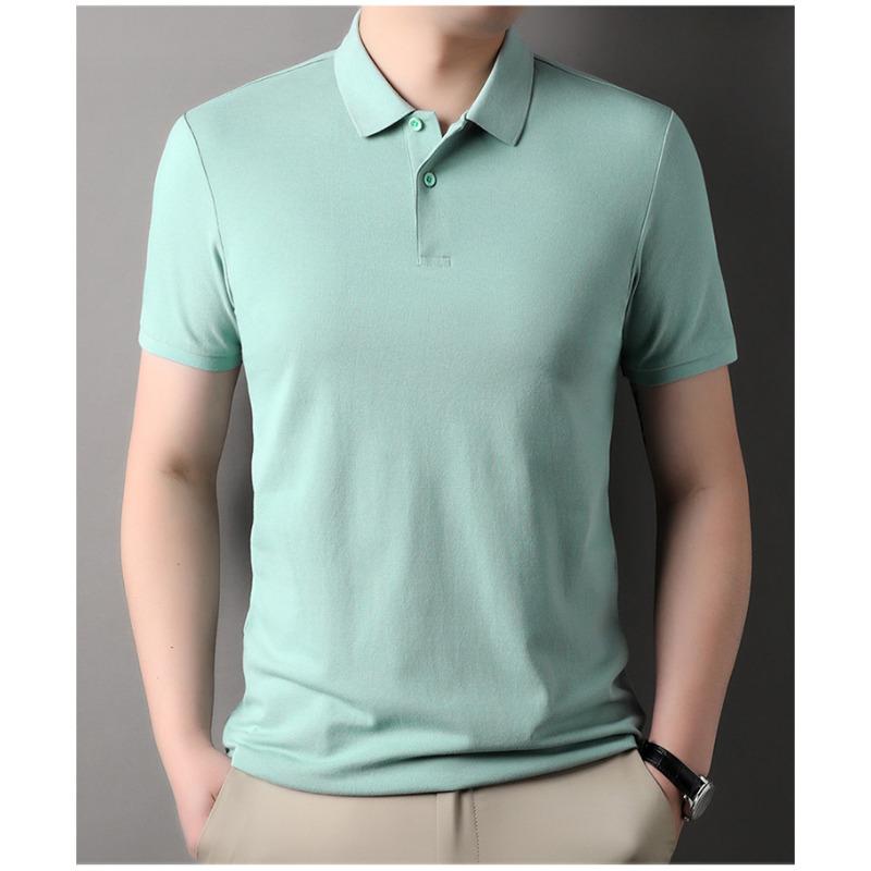 Summer New Short Sleeve T-shirt Top Middle-Aged Men Hemming Trendy Half-Length Sleeve Cotton Menswear T-shirt