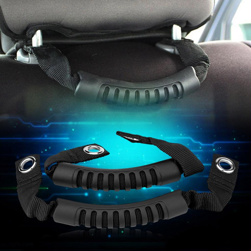 2Pcs Car Rr St Back Hdrest Grab Handle Set with Hole for   NaWrangler 1995-2017 Red