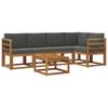 Outdoor Sofa Set with Cushions 6 Pcs Natural and Anthracite