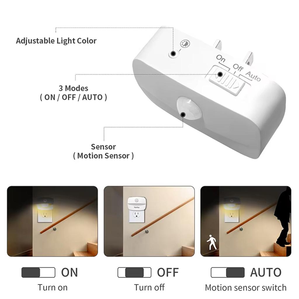 Portable Led Night Light Motion Sensor Lamp Mini Lighting Automatic Sleep Nightlight At-night Eu-plug Warmer For-bedroom Lights