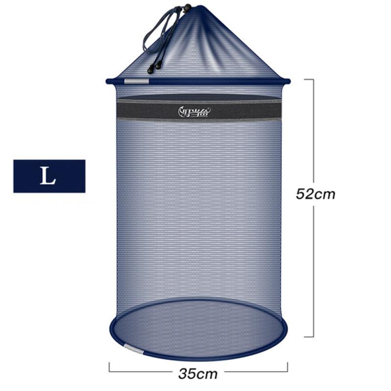 Portable Fishing Bucket Multi-purpose Quick Dry Anti-jump Mesh Storage Bag Crab Lobster Fish Shrimp