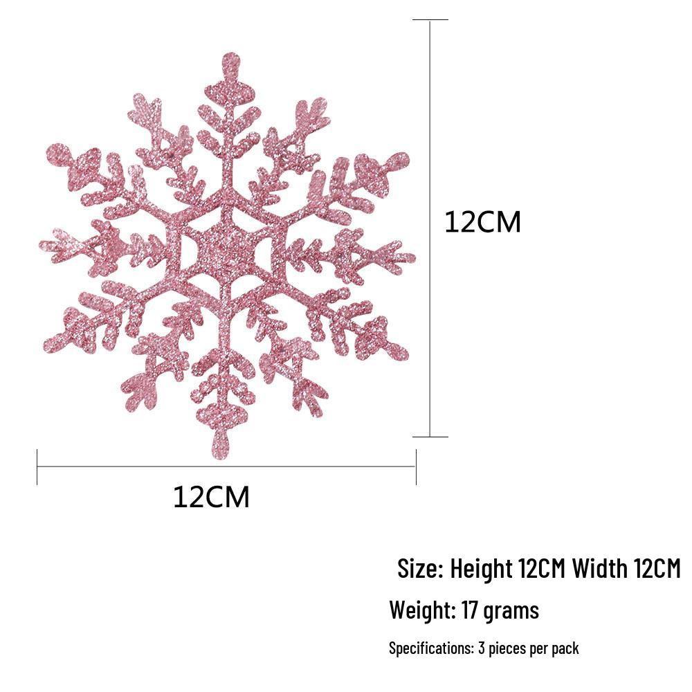 Glitter Snowflake Christmas Ornaments - 12cm Hanging Tree Decorations.