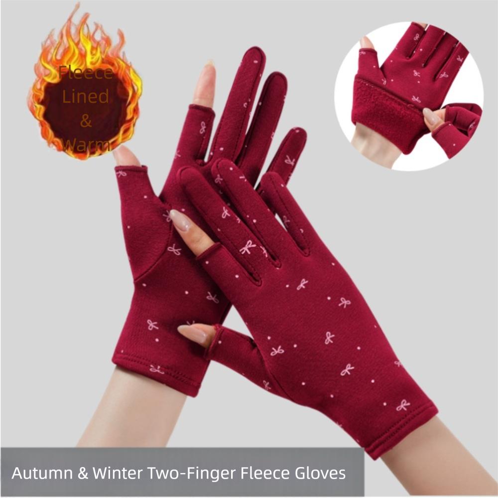 Warme Damen Winterhandschuhe Futter Fleece Fahrhandschuhe Mode Samt Fäustlinge Outdoor