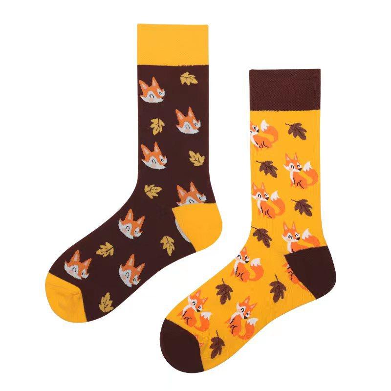 Mandarin Duck Men's and Women's Socks Original AB Trendy Socks Medium High Tube Socks Flower Fruit Animal Cartoon Cotton Socks