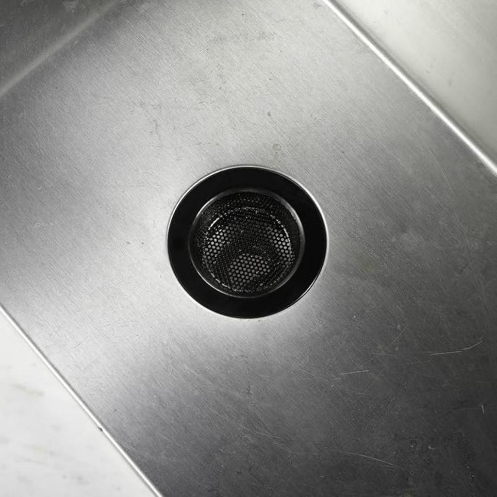 2 Stück Mattschwarzer Küchenspülen-Sieb Edelstahl Küchenspülen-Abflusssieb Spülen-Sieb mit großem breiten Rand 11,5 cm Durchmesser für Küchenspüle