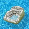 Inflatable Pool Lounge Chair with Cup Holder Tropical Leaf Print Blow-Up Water