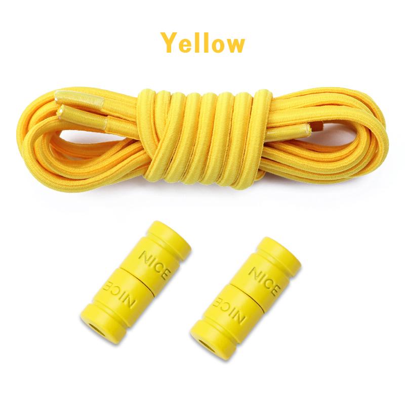 1Pair Round Elastic Laces Without Ties Metal Buckle Shoelace Sneakers Canvas Shoes No Tie Shoelaces Kids Adult Shoe Accessories
