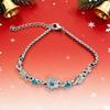 Sterling Silver Color Sparking Star and Moon Charm Bracelets for Lovers Couple Hand Chain Link Original Fashion Jewelry