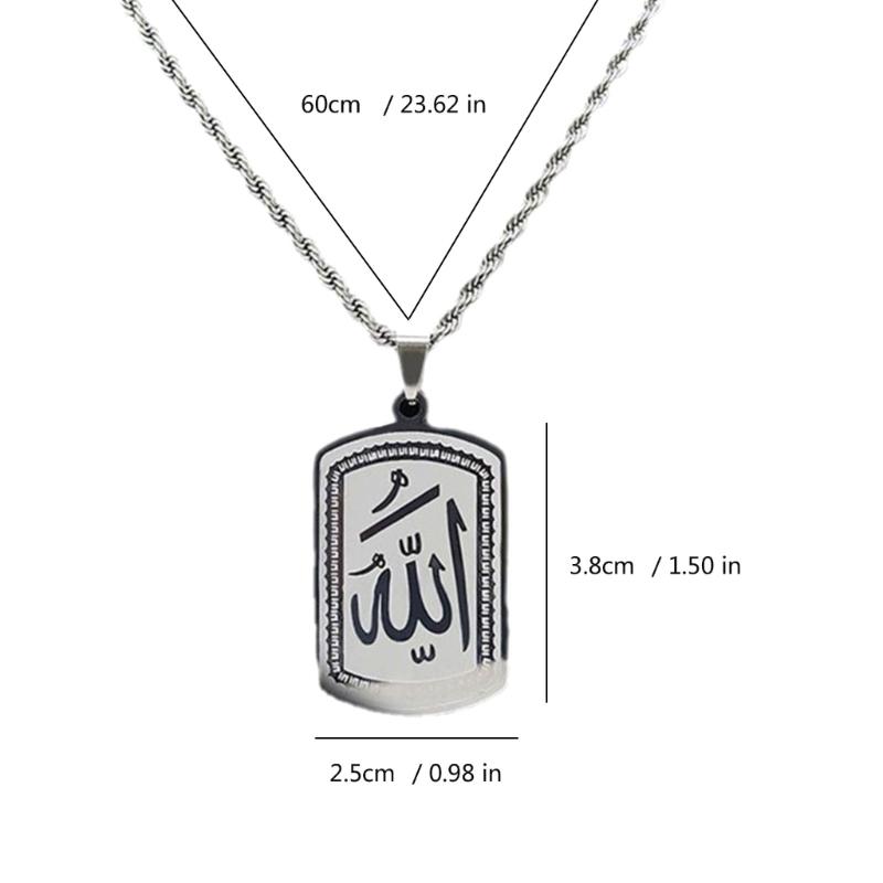 Elegant Arabic Etching Pattern Necklace Islamic Arab Allah Blessing Necklace for Cultural and Fashion Enthusiasts