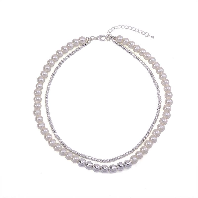 European French Pearl Double Layer Necklace for Women - Stylish, Versatile Clavicle and Sweater Chain