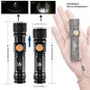 Powerful LED Flashlight With Tail USB Charging Head Zoomable Waterproof Torch Portable Light 3 Lighting Modes Built-in Battery