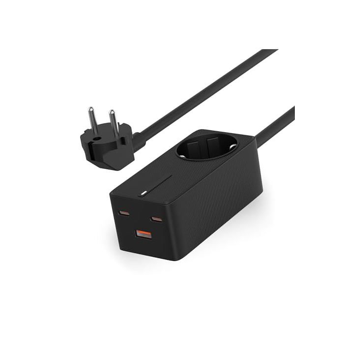 Ultra-fast Charging Power Strip - KSIX Smart Your Tech - 65 W - GaN - Power Delivery - PPS - Multiport X4 - 1.5 M Cable