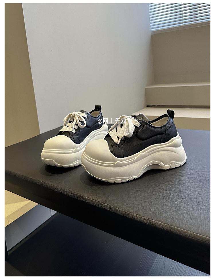 Fashion Autumn New Thick Sole Single Shoes Women Fashion Round Head Front Strap Thick Sole Anti-slip Wear-resistant Low-top Shoes