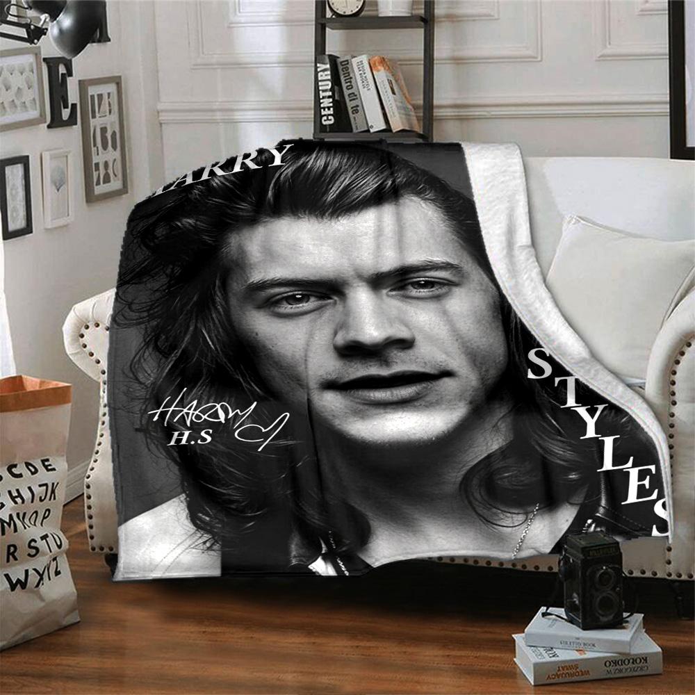 Harry Styles Fashion Flannel Blanket Super Soft Warm Cozy Blanket For Sofa Bed Office Travel Allseason Home Decor Gift