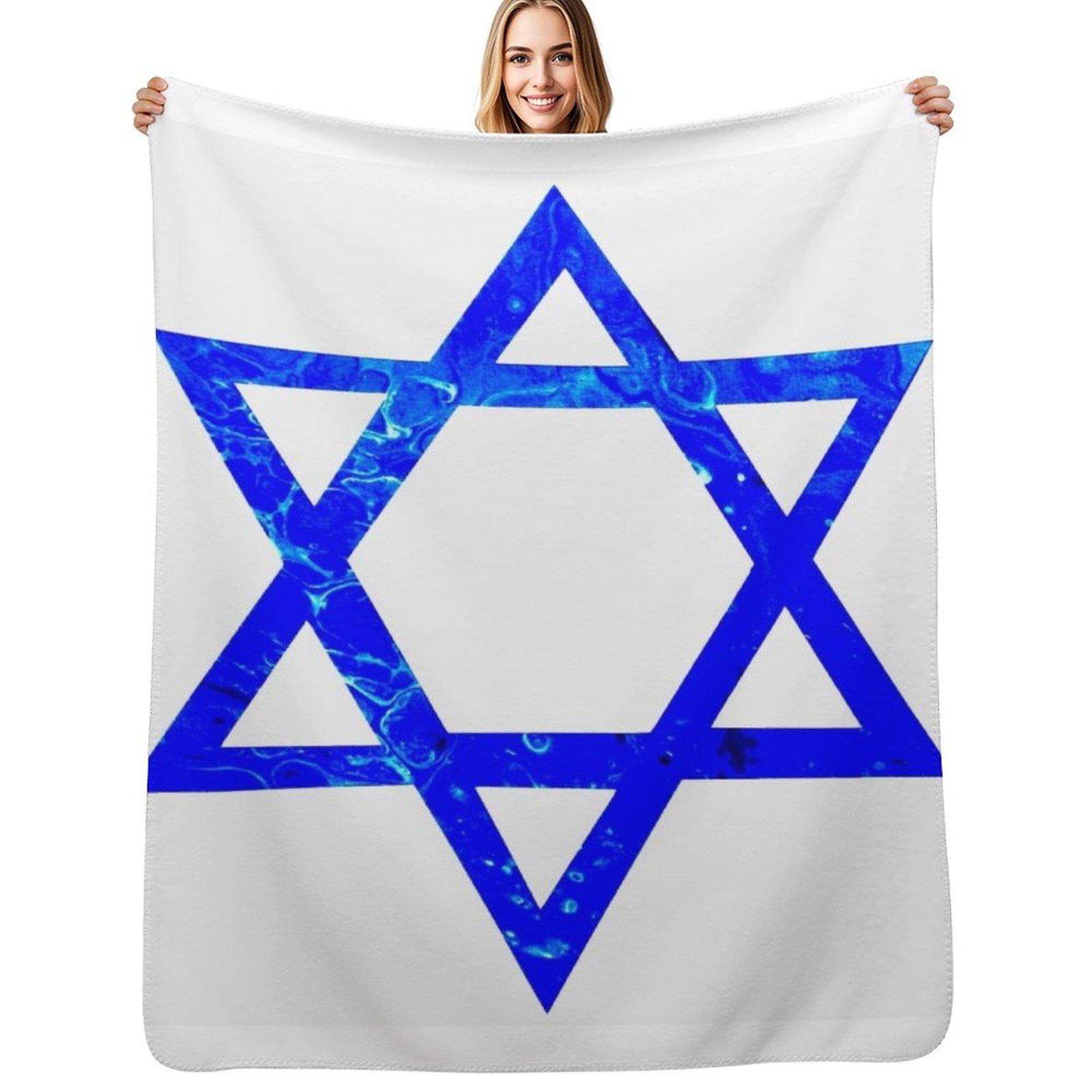 Star Of David Throw Blanket All Weather Soft Throw Blanket for Sofa Size: 75*100cm, Weight: 230 GSM