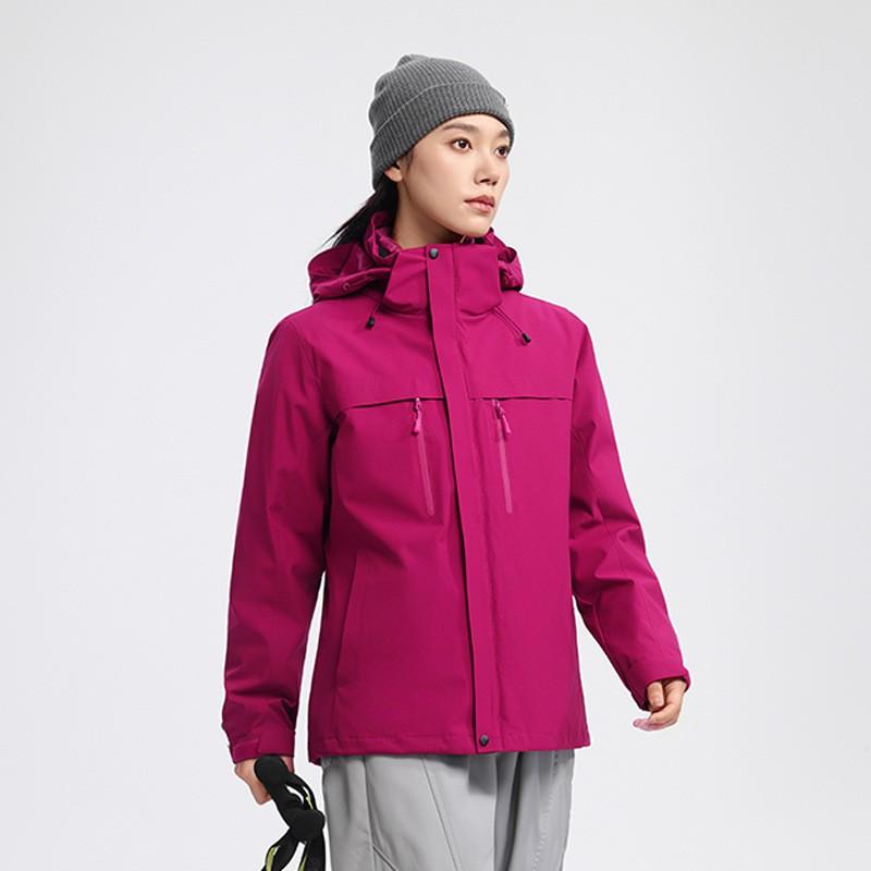 Womens 2-in-1 Detachable Hooded Jacket Outdoor Hiking Camping Trekking Warm Coat