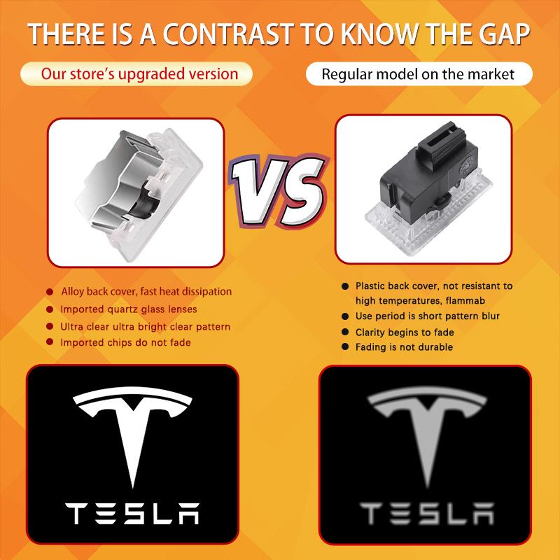Car Accesorios For Tesla Model S Model X Model Y Model 3 Logo Light Car Door Light Projector Welcome Light