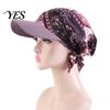 Sun Hat Headscarf Hat, Cashew Flower Print Ethnic Style Turban Cap, Elastic Fabric Protection for Cycling Sports Chemotherapy Cap