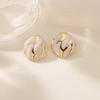 New retro temperament stud earrings love dripping oil high-end niche stainless steel earrings earrings women