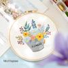 Nordic DIY Embroidery Kit: Beginner's Fresh Floral Fabric Art Set