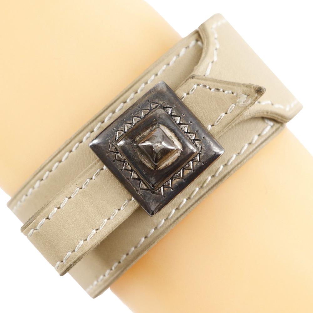 

HERMES Artemis Tuareg Bracelet beige Calfskin 24g Women Used