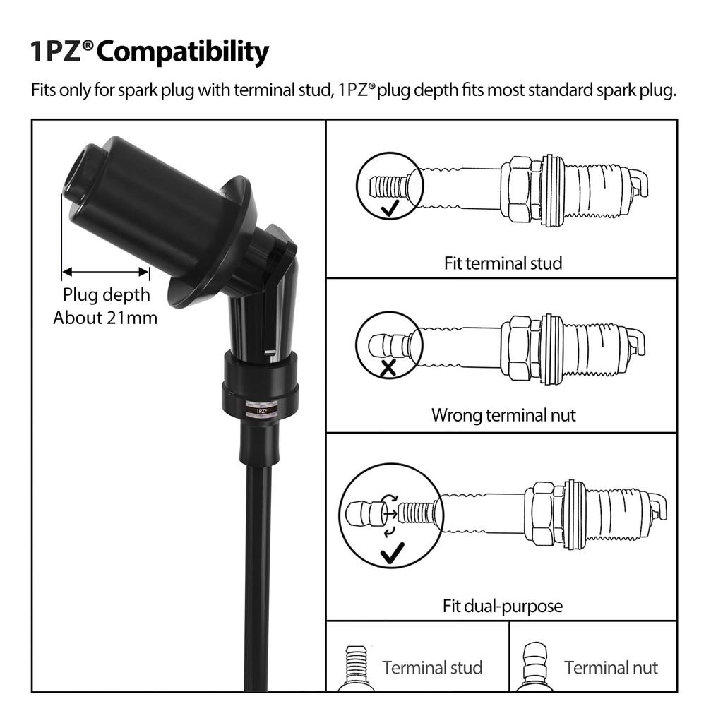 1PZ JP9-AD1 Enhanced TCI Ignition 535mm Ignition Coil Plug Cord Suzuki Address V125 V125G External Motorcycle Maintenance Parts
