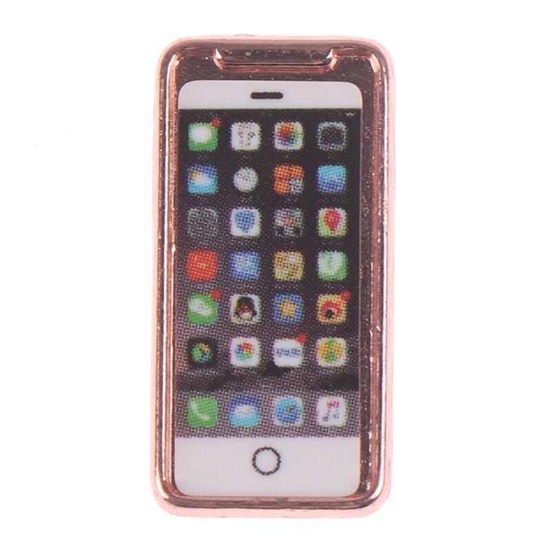 

1/12 Кукольный домик Миниатюрные аксессуары Миниатюрная модель мобильного телефона из смолы Имитация игрушки для украшения кукольного домика золотой