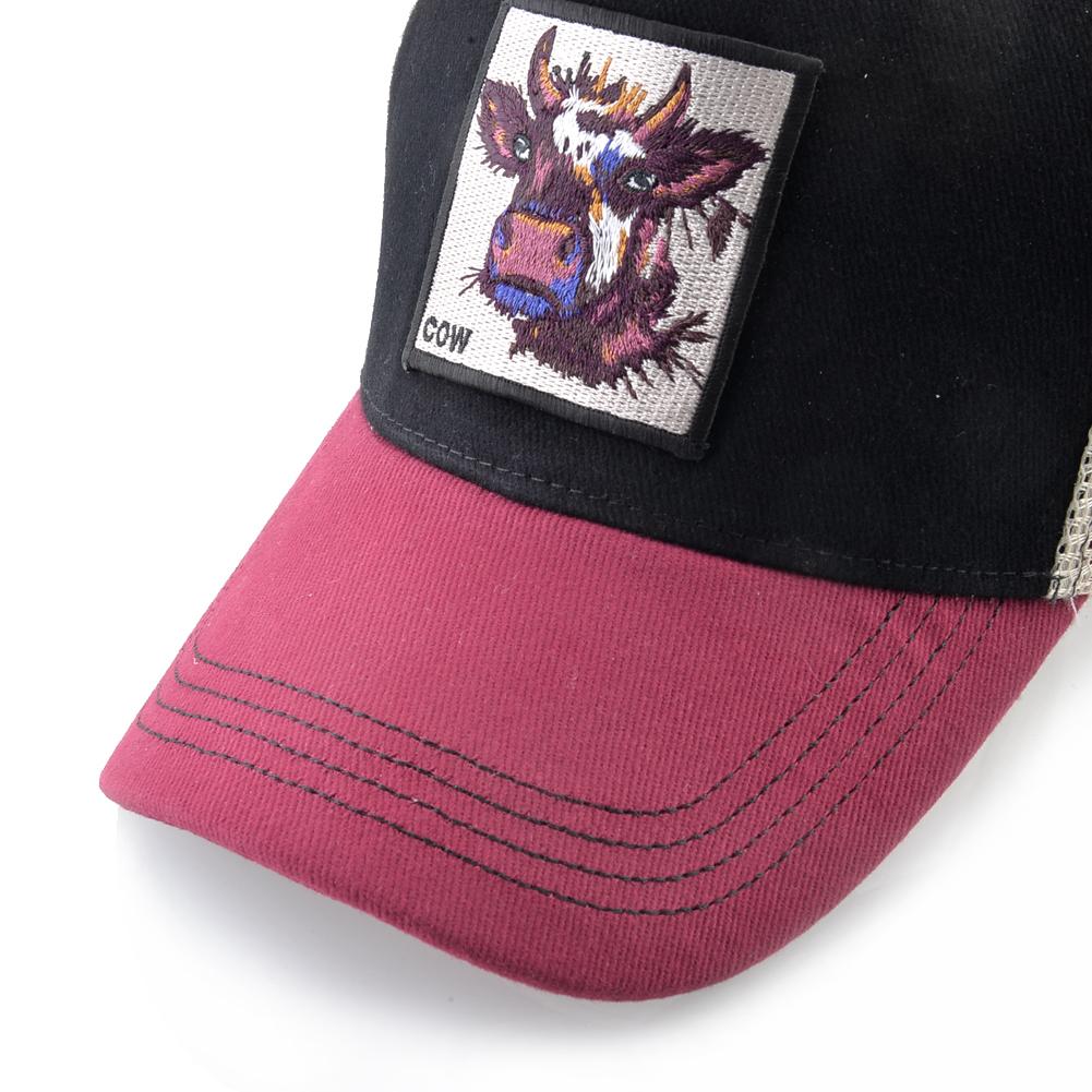 Atmungsaktive Mesh Baseball Cap Männer Neue Mode Trucker Caps Frauen Snapback Hip Hop Knochen Casquette Mit Kuh Patch Vier Saison hüte