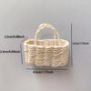 Miniature Basket Handmade Mini Wicker Basket Woven Paper Rattan Basket Dollhouse Ornament Accessories Decoration Easter