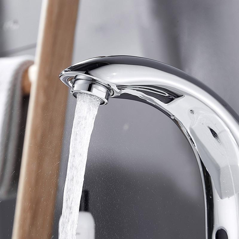 Copper Automatic Sensor Bathroom Tap Automatic Infrared Sensor Sink Tap Hotel Public Toilet Single Cold Wash Basin Faucet