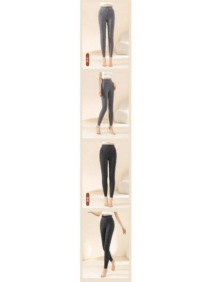 Women's High Waist Wool Warm Fleece-Lined Leggings - Thick Extra Warm Pants for Autumn and Winter