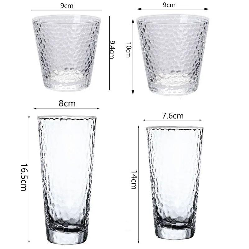 300ml/320ml/330ml/420ml Kreatives Barzubehör Luxuriöses Cocktailglas Gehämmertes Wasserglas Haushaltsmilchbecher Teetasse Klassisches Whiskeyglas