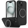 For iPhone 15 Case Compatible with MagSafe Rotating Metal Kickstand PC+Silicone Phone Cover