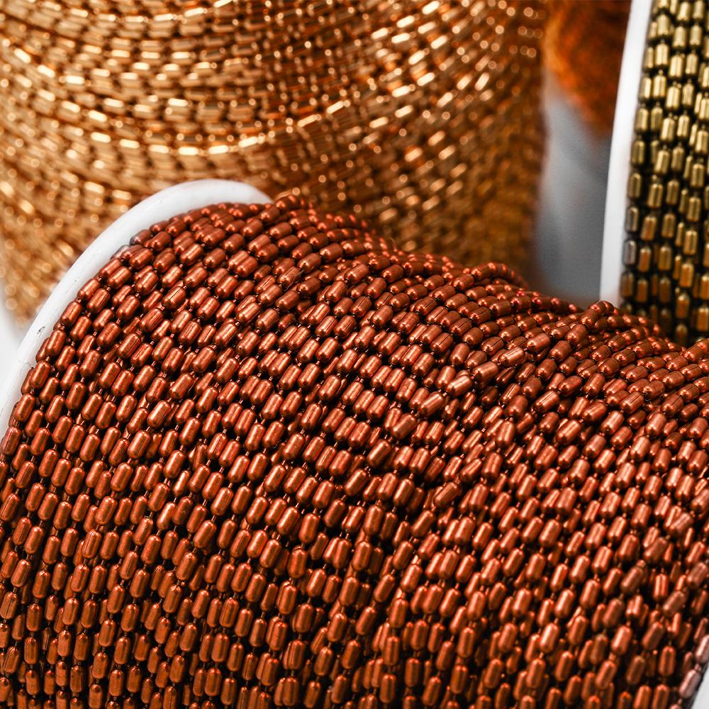 2M/lot Gold Cylindrical Bamboo Beads ball Sausage Chains For DIY Necklaces Bracelet Jewelry Making Supplies Accessories