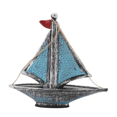 Modellino di Barca a Vela in Resina Lavorazione Raffinata Barca d'Epoca Decorazione Modello di Nave per Casa e Ufficio