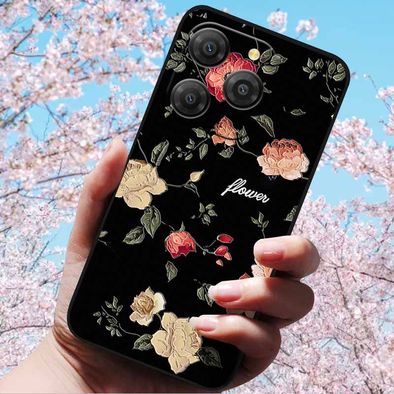 For Blackview Shark 9 5G Cases 3D Relief Flower Emboss Soft Silicone For Blackview Shark 9 5G 3D Cartoon Back Cover Cases Shark9