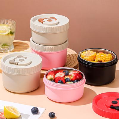 Lunch Box Termica in Acciaio Inossidabile, Lunch Box Rotonda, Borsa Termica, Lunch Box, Lunch Box Portatile per Studenti, Contenitore per Zuppa