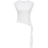 Women's 2026 Summer Irregular Hem Streamer Slim-Fit T-Shirt