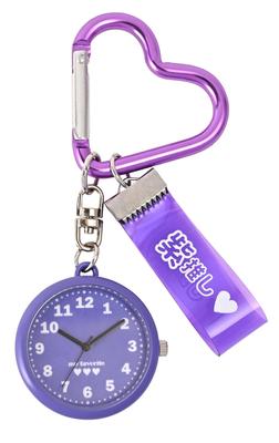 Pocket Watch Keychain Watch Analog Carabiner Charm Keychain Watch Push Key Purple Push Purple [Fieldwork] Women's ST301-6