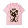 Men's 100% Cotton Crew Neck Short Sleeve T-Shirt, 100% Hardcore Fist United We Stand Print Casual Breathable Tee for Daily Street Wear