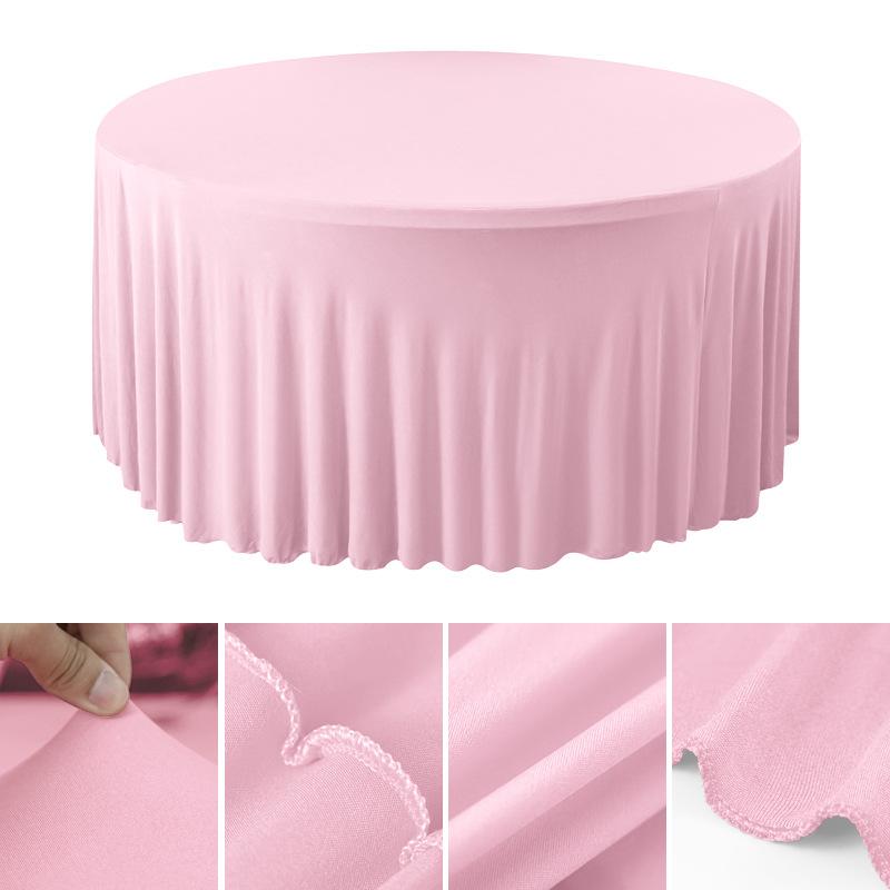 4/5/6FT Round Tablecloth Circular Polyester Table Cover Polyester Table Cloth for Hotel Banquet Birthday Party Table Decor