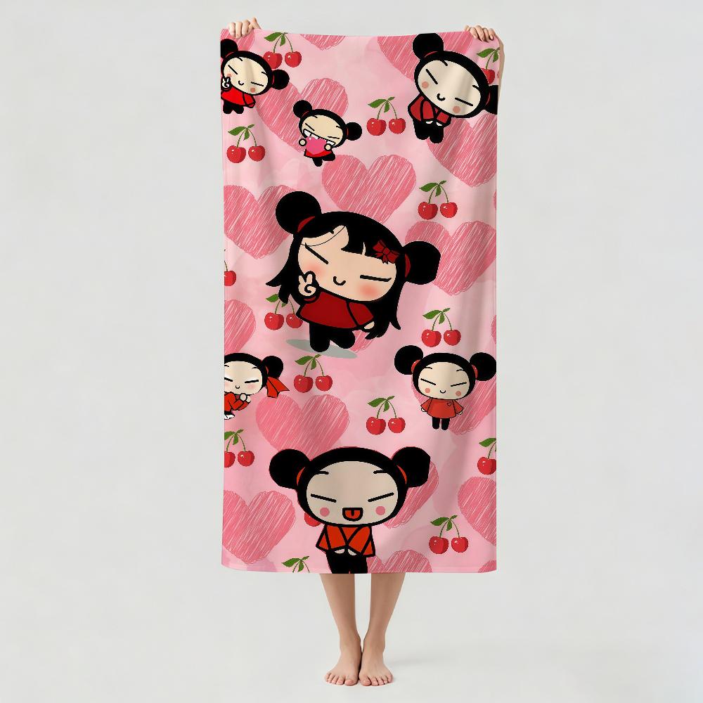 Cartoon G-Garu P-Pucca Towel Drying Bath Towel Applicable To Light Swimming Camping Yoga Beach Out