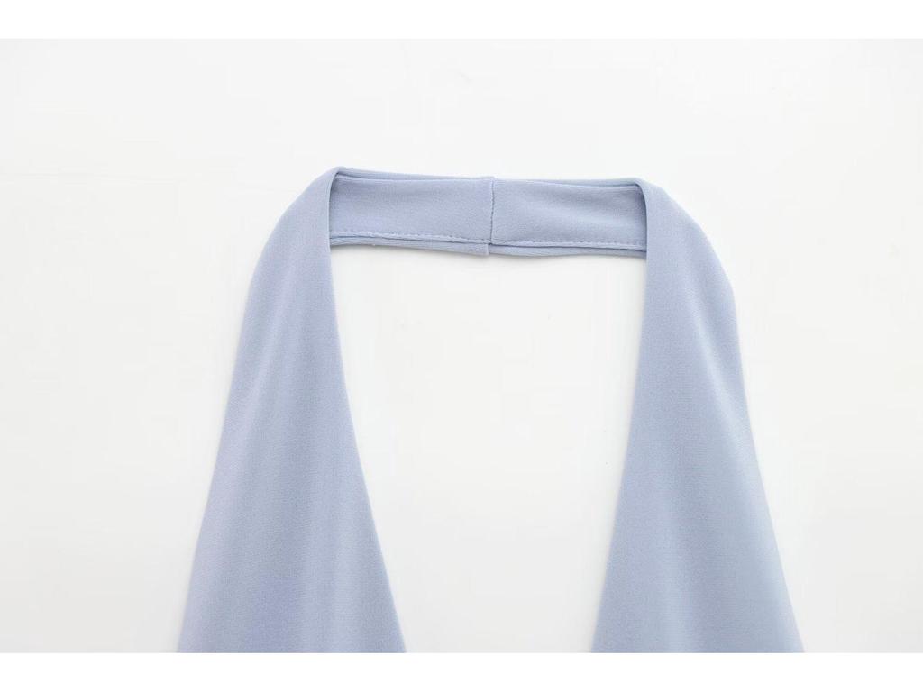 2025 Spring Sleeveless Halter Neck Off-Shoulder Street Style Dress