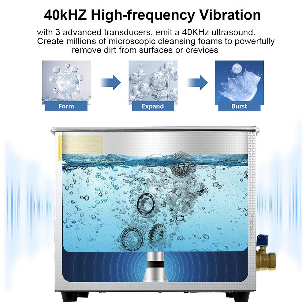 Ultrasonic Cleaner 1.3L/2L/3L/6L/10L Ultrasound Auto Parts Tool Lab Utensils Cleaning Machine Portable Ultrasonic Heated Cleaner