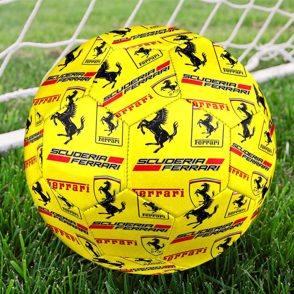 Ferrari Print Size 5 Soccer Ball, Standard Match Football for Sports Game and Team Practice, Ideal Gift for Soccer Fans